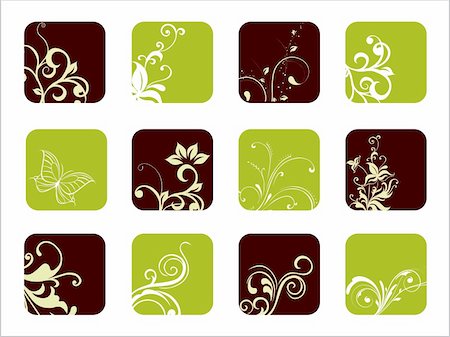 abstract floral pattern bussiness icon illustration Stock Photo - Budget Royalty-Free & Subscription, Code: 400-05151290