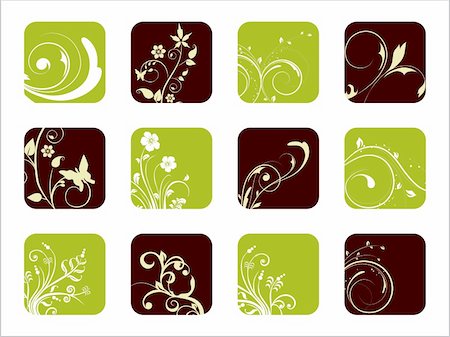 creative floral design icons, vector illustration Stock Photo - Budget Royalty-Free & Subscription, Code: 400-05151291
