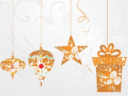 simsearch:400-07257578,k - hanging decorated christmas icons with seamless background Foto de stock - Super Valor sin royalties y Suscripción, Código: 400-05151348