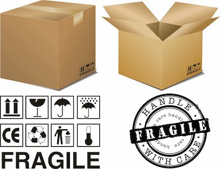 simsearch:400-06073227,k - vector cardboard boxes with signs Stock Photo - Budget Royalty-Free & Subscription, Code: 400-05151430