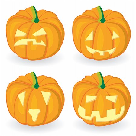 simsearch:400-05325412,k - Pumpkin icon set for Halloween. Vector illustration. Stock Photo - Budget Royalty-Free & Subscription, Code: 400-05164494