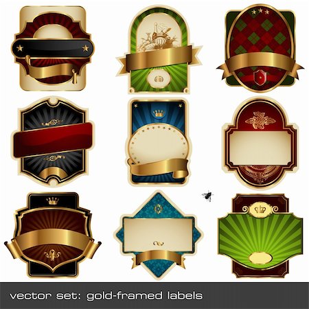 simsearch:400-05904254,k - set of nine luxurious vector labels with golden elements on different topics Stock Photo - Budget Royalty-Free & Subscription, Code: 400-05164567