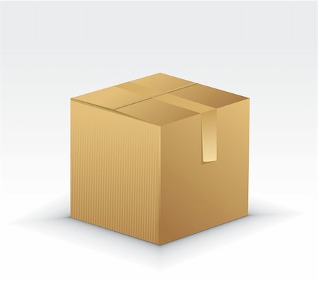 Cardboard Boxes Icons with cardboard box vector illustration isolated on white background Stock Photo - Budget Royalty-Free & Subscription, Code: 400-05166739