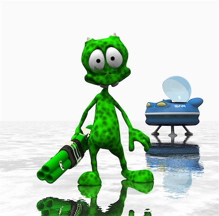 simsearch:400-04302816,k - 3d render of cartoon alien character Stock Photo - Budget Royalty-Free & Subscription, Code: 400-05167926