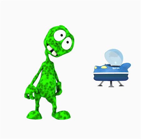 simsearch:400-04302817,k - 3d render of cartoon alien character Stock Photo - Budget Royalty-Free & Subscription, Code: 400-05167930