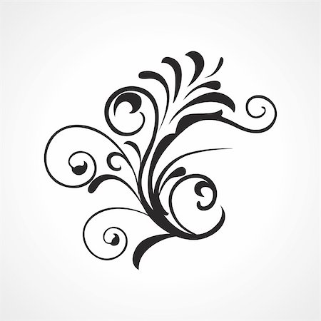 simsearch:400-05168100,k - vector isolated black floral pattern tattoo Stock Photo - Budget Royalty-Free & Subscription, Code: 400-05168106