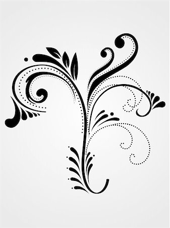 flores - illustration of black filigree pattern tattoo Stock Photo - Budget Royalty-Free & Subscription, Code: 400-05168124