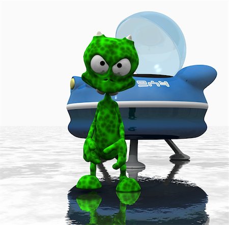 simsearch:400-04302817,k - 3d render of a curious little cartoon alien Stock Photo - Budget Royalty-Free & Subscription, Code: 400-05168476