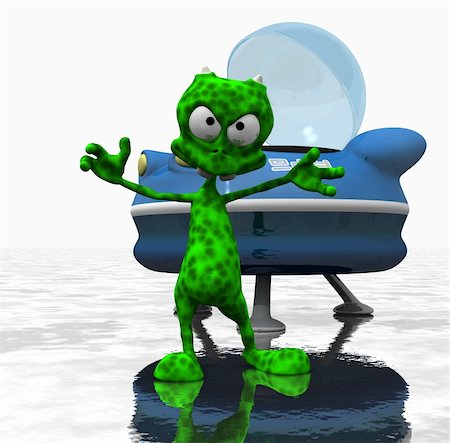simsearch:400-04302817,k - 3d render of a curious little cartoon alien Stock Photo - Budget Royalty-Free & Subscription, Code: 400-05168471