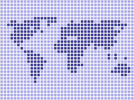 World map made up from small squares. Available in jpeg and eps8 formats. Stock Photo - Budget Royalty-Free & Subscription, Code: 400-05169223