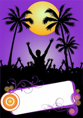simsearch:400-04644405,k - illustration of a party placard with palms Stock Photo - Budget Royalty-Free & Subscription, Code: 400-05160900