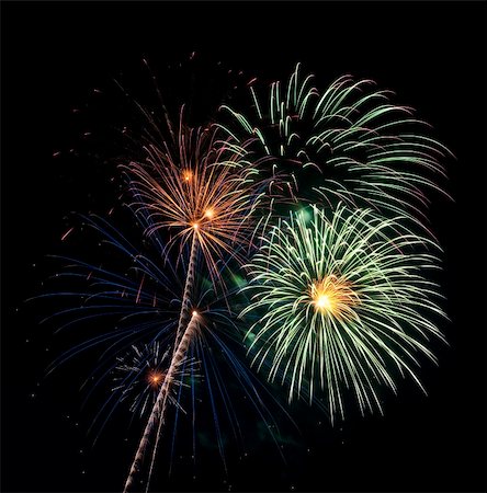simsearch:400-04882938,k - Beautiful fireworks fill the night time sky Stock Photo - Budget Royalty-Free & Subscription, Code: 400-05161540