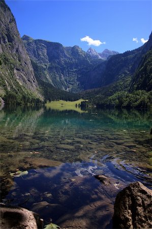 Views of the Hintersee in the bavarian alps near berchtesgaden Stock Photo - Budget Royalty-Free & Subscription, Code: 400-05163749