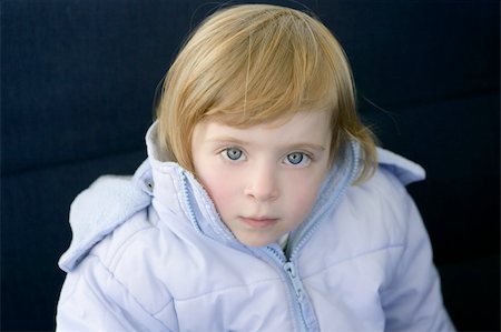 simsearch:400-05153083,k - Beautiful blond toddler little girl with blue winter coat Stock Photo - Budget Royalty-Free & Subscription, Code: 400-05163771