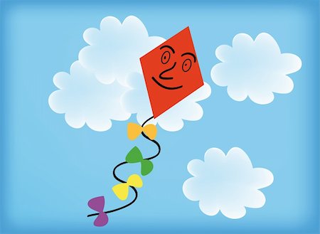 pictures of boy fly kites in the sky - nice illustration of a kite Stock Photo - Budget Royalty-Free & Subscription, Code: 400-05175481