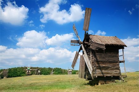 simsearch:400-05319608,k - Old windmills in the  summer countryside Stock Photo - Budget Royalty-Free & Subscription, Code: 400-05179088