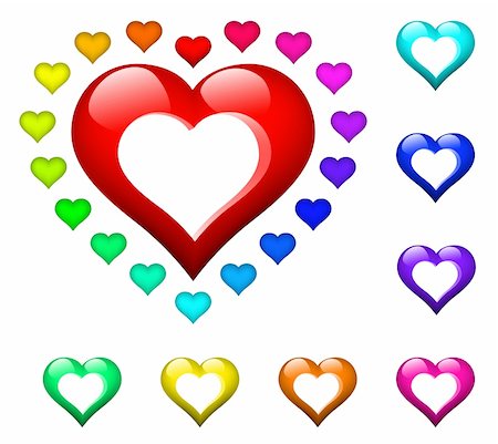 simsearch:400-05891430,k - childish plastic shapes in different colors (spectral) with one simple heart and one cutout Stock Photo - Budget Royalty-Free & Subscription, Code: 400-05170835