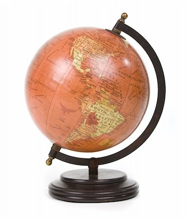 stylish vintage globe over white background Stock Photo - Budget Royalty-Free & Subscription, Code: 400-05171569