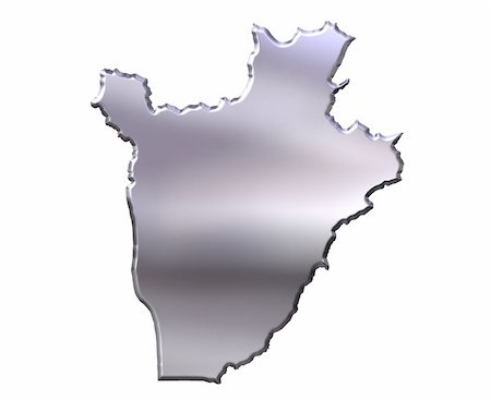 simsearch:400-05172499,k - Burundi 3d silver map isolated in white Stock Photo - Budget Royalty-Free & Subscription, Code: 400-05172406