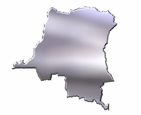 simsearch:400-05172499,k - Congo democratic republic of 3d silver map isolated in white Stock Photo - Budget Royalty-Free & Subscription, Code: 400-05172418