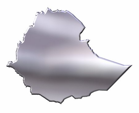 simsearch:400-05172499,k - Ethiopia 3d silver map isolated in white Stock Photo - Budget Royalty-Free & Subscription, Code: 400-05172437