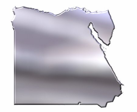 simsearch:400-05172499,k - Egypt 3d silver map isolated in white Stock Photo - Budget Royalty-Free & Subscription, Code: 400-05172431