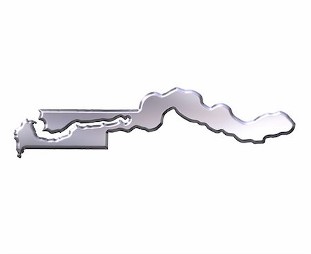 simsearch:400-05172499,k - Gambia 3d silver map isolated in white Stock Photo - Budget Royalty-Free & Subscription, Code: 400-05172444