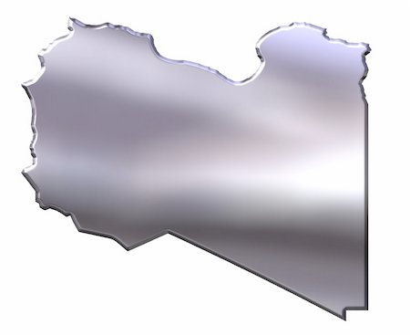 simsearch:400-05172499,k - Libya 3d silver map isolated in white Stock Photo - Budget Royalty-Free & Subscription, Code: 400-05172484
