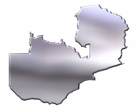 simsearch:400-05172499,k - Zambia 3d silver map isolated in white Stock Photo - Budget Royalty-Free & Subscription, Code: 400-05172524