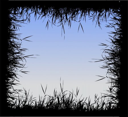 simsearch:400-04817406,k - Grass silhouette frame Stock Photo - Budget Royalty-Free & Subscription, Code: 400-05173503