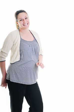 one happy pregnant woman smile isolated on white in studio Stock Photo - Budget Royalty-Free & Subscription, Code: 400-05185375