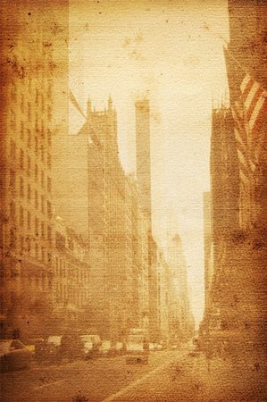 old historical new york background with broadway Stock Photo - Budget Royalty-Free & Subscription, Code: 400-05186932