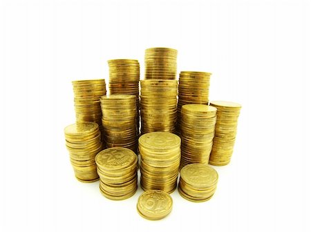 simsearch:400-04078496,k - towers of coins isolated on a whiteness Photographie de stock - Aubaine LD & Abonnement, Code: 400-05187529