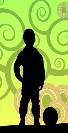 nice illustration of young soccer layer silhouette with abstract background Stock Photo - Budget Royalty-Free & Subscription, Code: 400-05188090