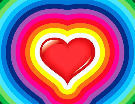 Rainbow heart Stock Photo - Budget Royalty-Free & Subscription, Code: 400-05188705