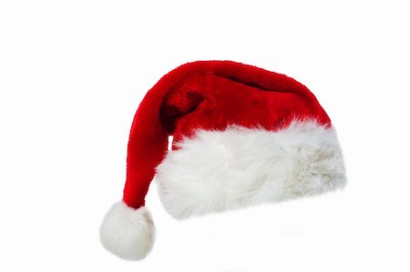 simsearch:400-08491819,k - Santa's red hat isolated over white background Photographie de stock - Aubaine LD & Abonnement, Code: 400-05180038