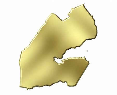 simsearch:400-05172499,k - Djibouti 3d golden map isolated in white Stock Photo - Budget Royalty-Free & Subscription, Code: 400-05180397