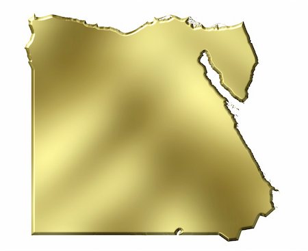 simsearch:400-05172499,k - Egypt 3d golden map isolated in white Stock Photo - Budget Royalty-Free & Subscription, Code: 400-05180402