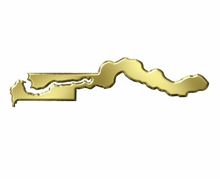 simsearch:400-05172499,k - Gambia 3d golden map isolated in white Stock Photo - Budget Royalty-Free & Subscription, Code: 400-05180414