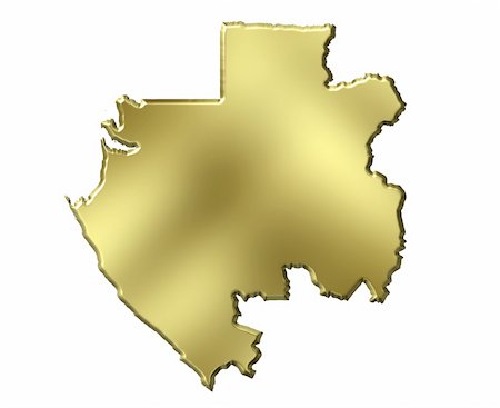 simsearch:400-05172499,k - Gabon 3d golden map isolated in white Stock Photo - Budget Royalty-Free & Subscription, Code: 400-05180413