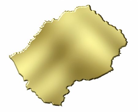 simsearch:400-05172499,k - Lesotho 3d golden map isolated in white Stock Photo - Budget Royalty-Free & Subscription, Code: 400-05180451