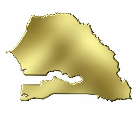 simsearch:400-05172499,k - Senegal 3d golden map isolated in white Stock Photo - Budget Royalty-Free & Subscription, Code: 400-05180506