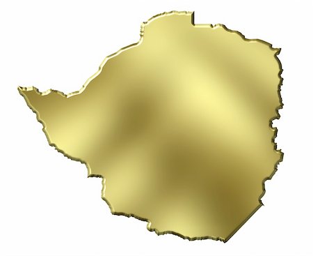 simsearch:400-05172499,k - Zimbabwe 3d golden map isolated in white Stock Photo - Budget Royalty-Free & Subscription, Code: 400-05180543