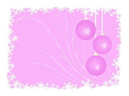 pink christmas backgorund with balls Stock Photo - Budget Royalty-Free & Subscription, Code: 400-05181918