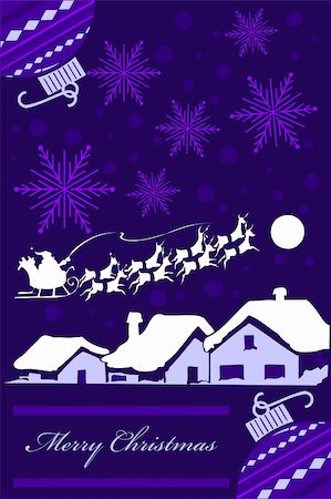Vertical Christmas card design in purple tones. vector Illustration. No Gradients were used, very easy to edit. Stock Photo - Budget Royalty-Free & Subscription, Code: 400-05183159