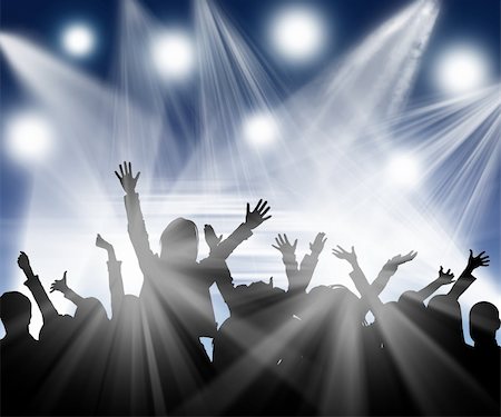 simsearch:400-04474927,k - Illustration of group of people, which dance on a disco Stock Photo - Budget Royalty-Free & Subscription, Code: 400-05194247