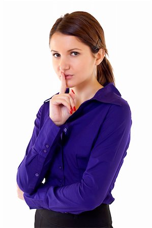 simsearch:400-04175955,k - Portrait of young business woman with the finger near her lips Stock Photo - Budget Royalty-Free & Subscription, Code: 400-05194897