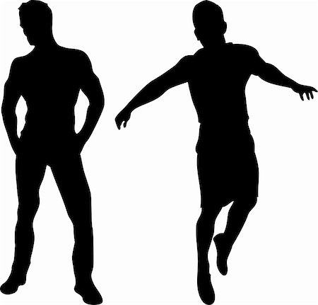 simsearch:400-04424026,k - 2 sexy men silhouettes on white background. Editable Vector Image Stock Photo - Budget Royalty-Free & Subscription, Code: 400-05195840