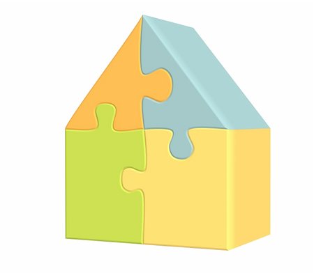 simsearch:400-04231986,k - 3d house made of parts of a puzzle Stock Photo - Budget Royalty-Free & Subscription, Code: 400-05196869