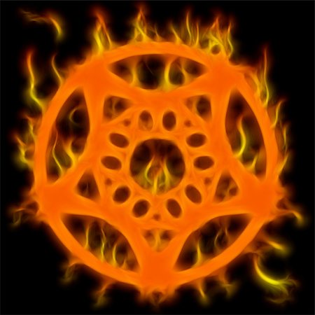 simsearch:400-06069214,k - Abstract of mystery pentagram-symbol. Flame-simulated on black background. Foto de stock - Super Valor sin royalties y Suscripción, Código: 400-05197494